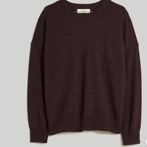 NWT Madewell (Re)sponsible Cashmere Oversized Crewneck Sweater Brown XS